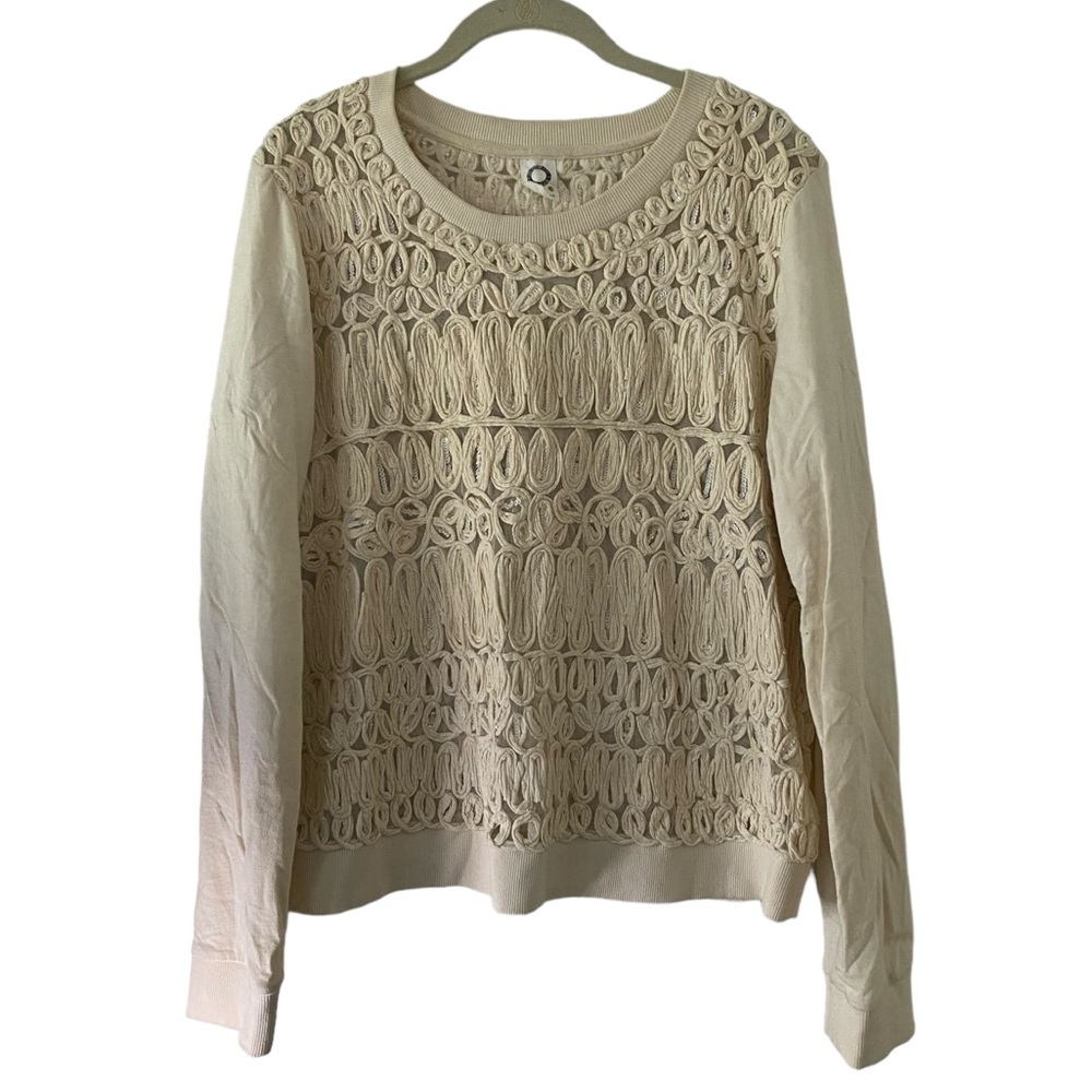Unique Anthropologie Akemi + Kin Sheer Mesh Cream Sweatshirt